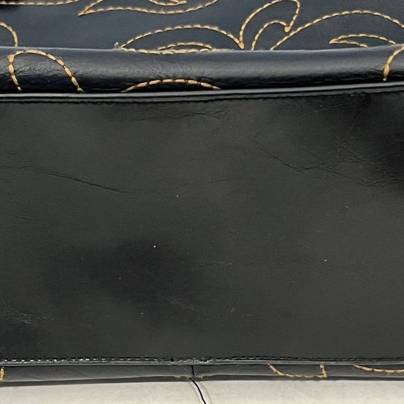 Naturalizer Leather Stitched Smaller Tote Purse Gold Accents - Picture 16 of 16